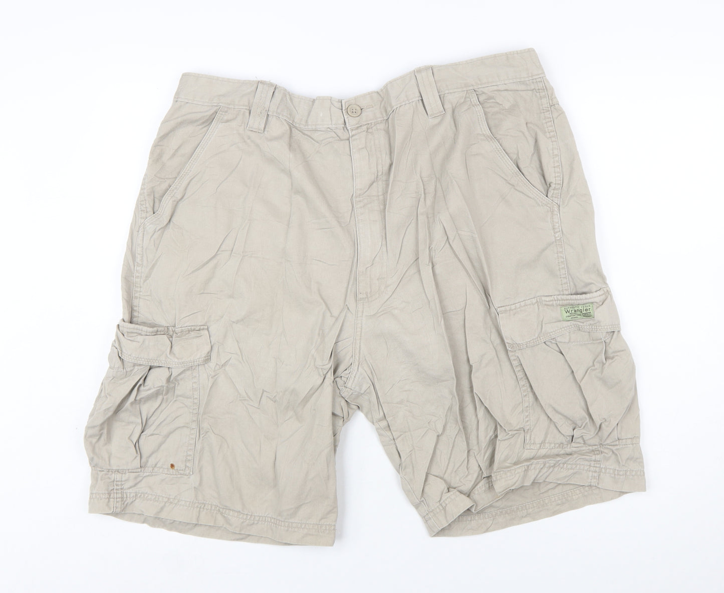 Wrangler Men's Beige Cargo Shorts Size 40 Cotton Canvas Outdoor