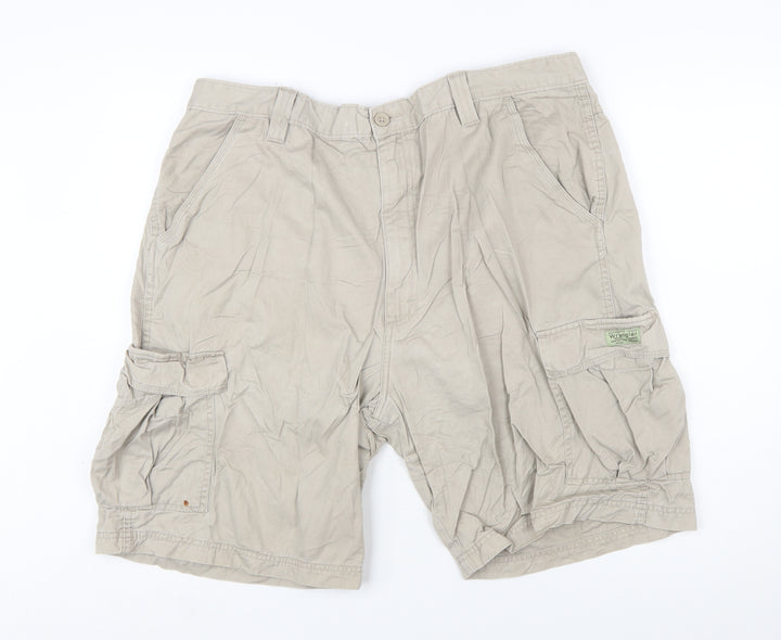Wrangler Men's Beige Cargo Shorts Size 40 Cotton Canvas Outdoor