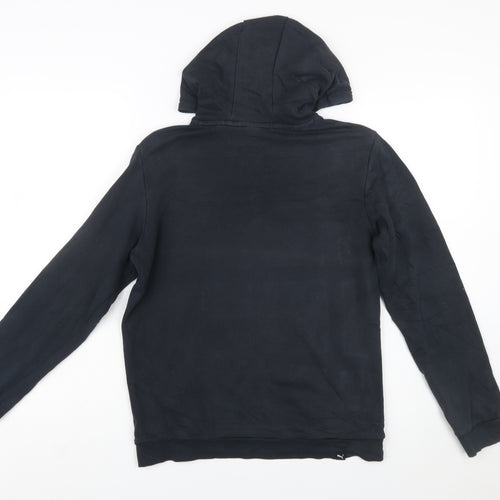 Puma Boys Black XL Pullover Hoodie with Logo Print