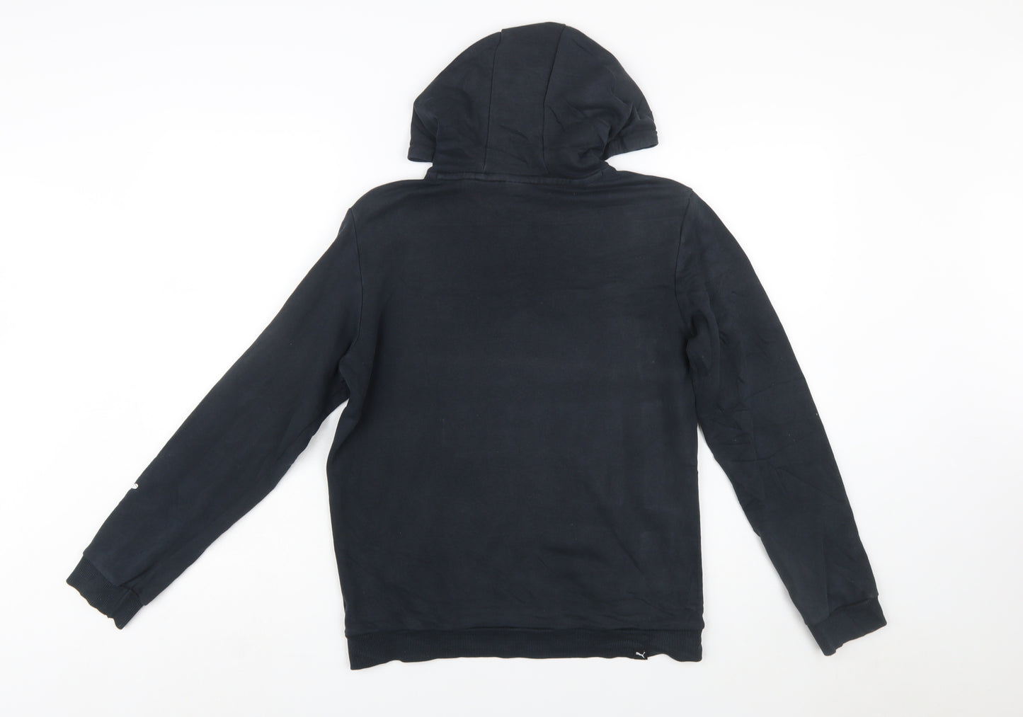 Puma Boys Black XL Pullover Hoodie with Logo Print