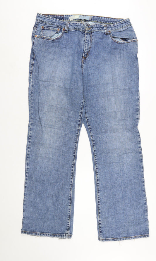 Levi's Women's Blue Straight Fit Stretch Jeans Size 18
