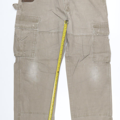 Wrangler Mens Beige Cargo Workwear Trousers Size 36x32