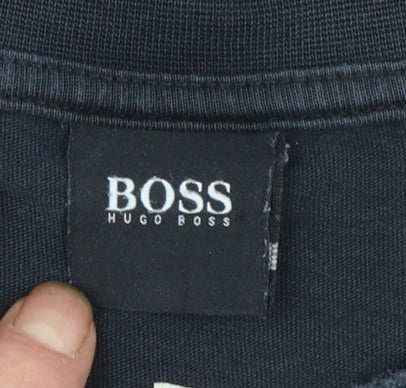Hugo Boss Men's Black Crew Neck Cotton T-Shirt Size M