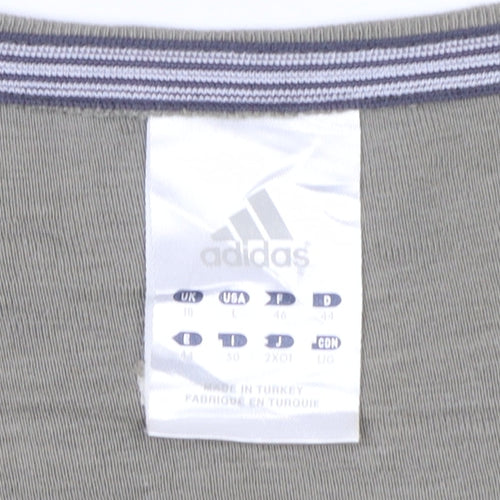 Adidas Women Green Cotton Crew Neck Short Sleeve T-Shirt Size 18