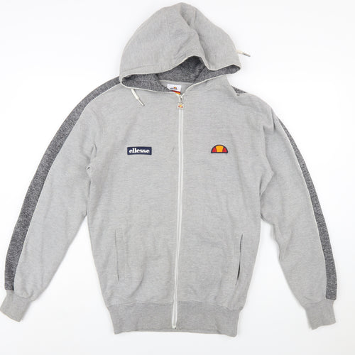 Ellesse Men's Grey XS Full Zip Hoodie with Logo Trim