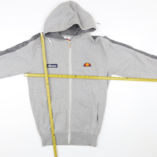 Ellesse Men's Grey XS Full Zip Hoodie with Logo Trim