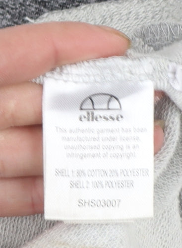 Ellesse Men's Grey XS Full Zip Hoodie with Logo Trim