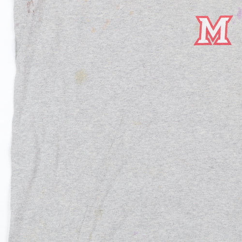 Champion Men's Grey Miami Swimming Graphic T-Shirt Medium Cotton