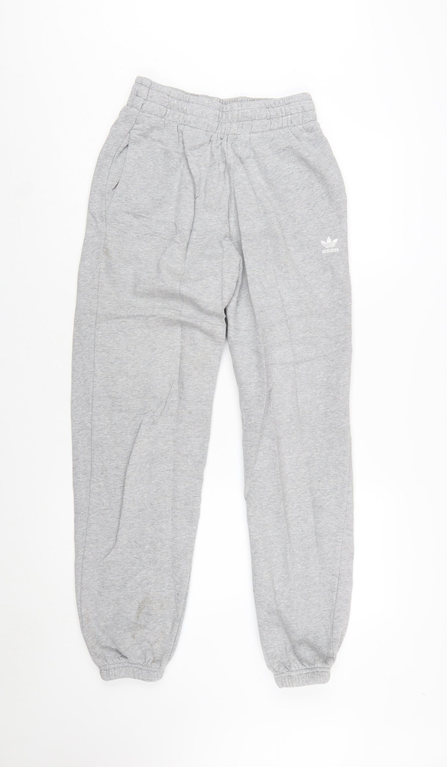 Adidas Womens Grey Jogger Sweatpants Size 8 Elastic Waist Fleece