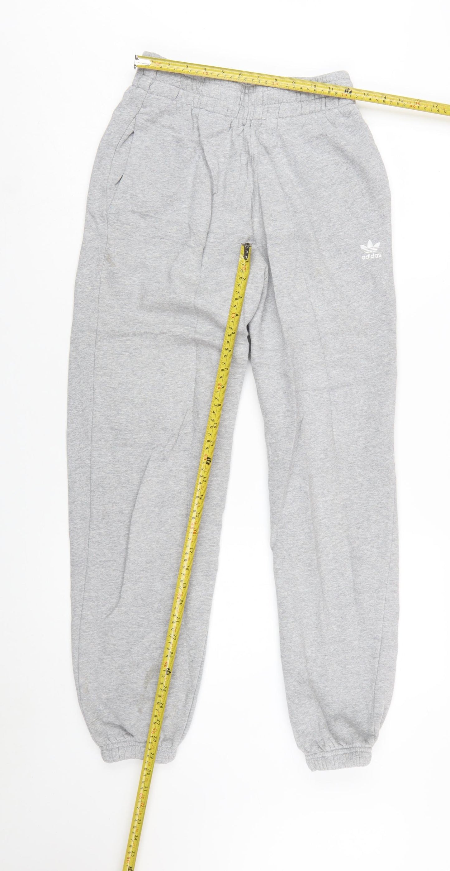 Adidas Womens Grey Jogger Sweatpants Size 8 Elastic Waist Fleece