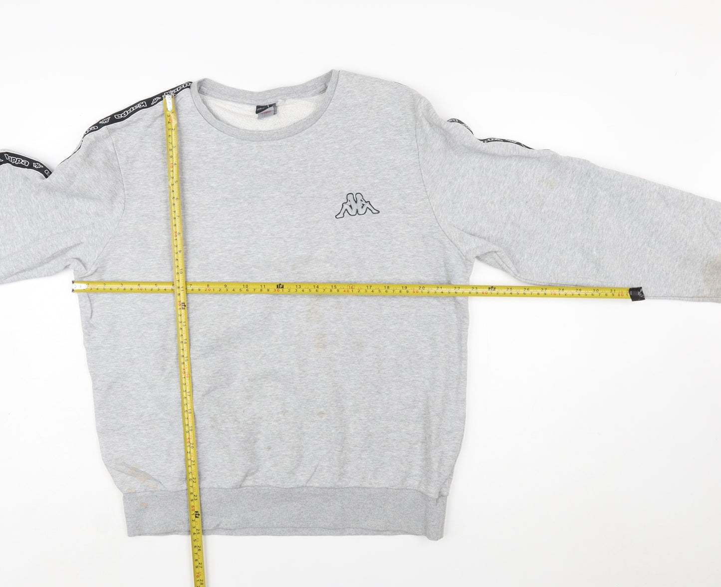 Kappa Mens Grey Logo Sweatshirt Pullover Crew Neck Size L