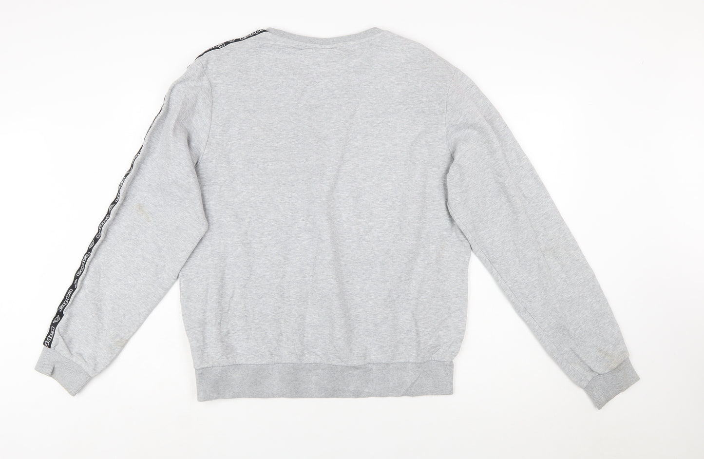 Kappa Mens Grey Logo Sweatshirt Pullover Crew Neck Size L