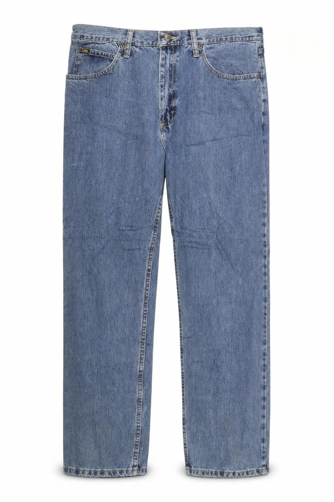 Front view of Lee Men's Blue 38x30 Straight Leg Regular Fit Denim Jeans