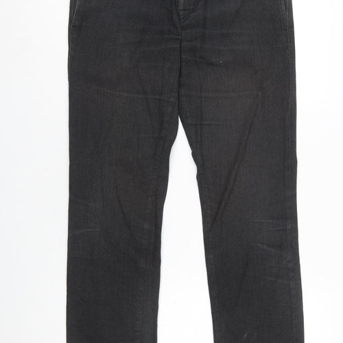 BOSS Men's Black 32R Regular Fit Cotton Blend Chino Trousers
