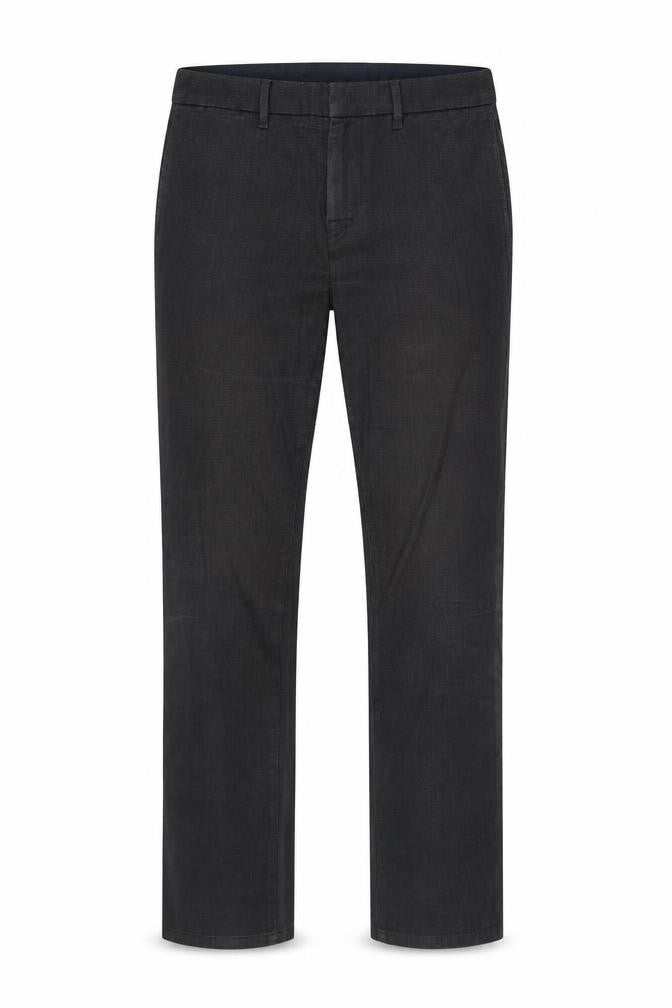 Front view of BOSS Men's Black 32R Regular Fit Cotton Blend Chino Trousers