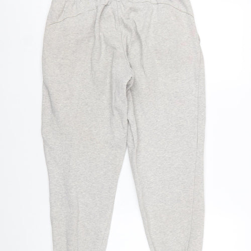 Puma Womens Grey Jogger Sweatpants M Cotton Blend Fleece Trousers