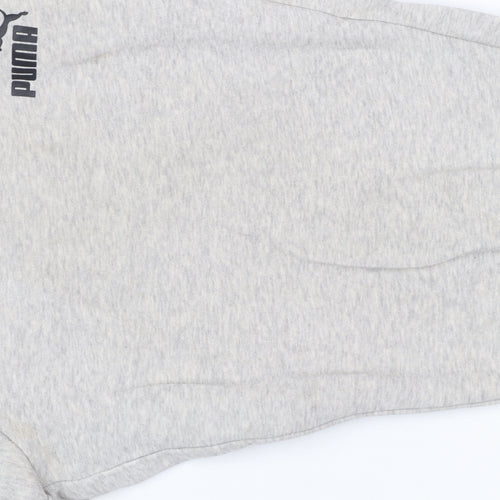 Puma Womens Grey Jogger Sweatpants M Cotton Blend Fleece Trousers