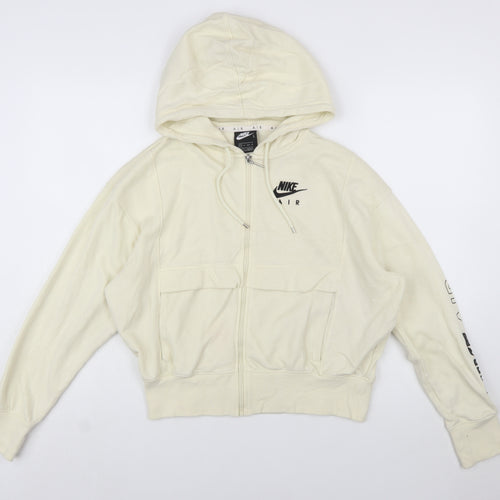 Nike Air Women's Beige Full Zip Hoodie XS Cotton Blend