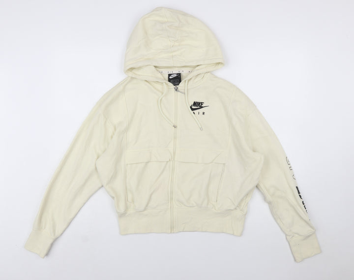 Nike Air Women's Beige Full Zip Hoodie XS Cotton Blend