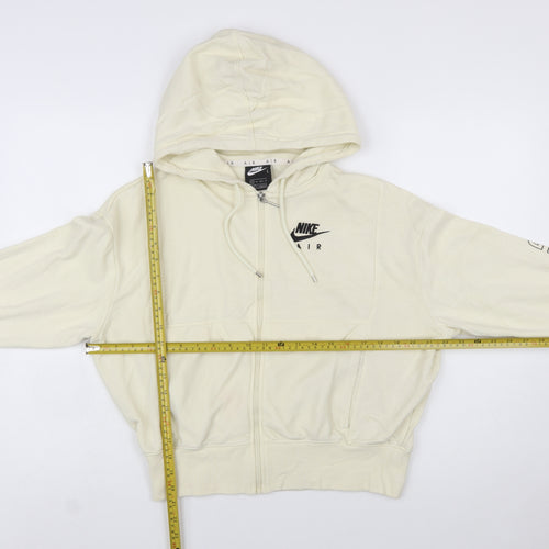 Nike Air Women's Beige Full Zip Hoodie XS Cotton Blend