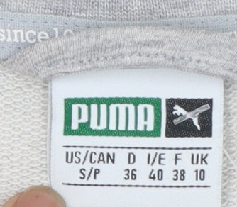 Puma Women's Grey Full Zip Hoodie Size 10 Cotton Blend Casual Sportswear
