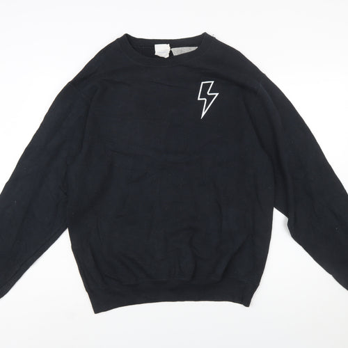Clique Men's Black Medium Pullover Sweatshirt with Lightning Logo