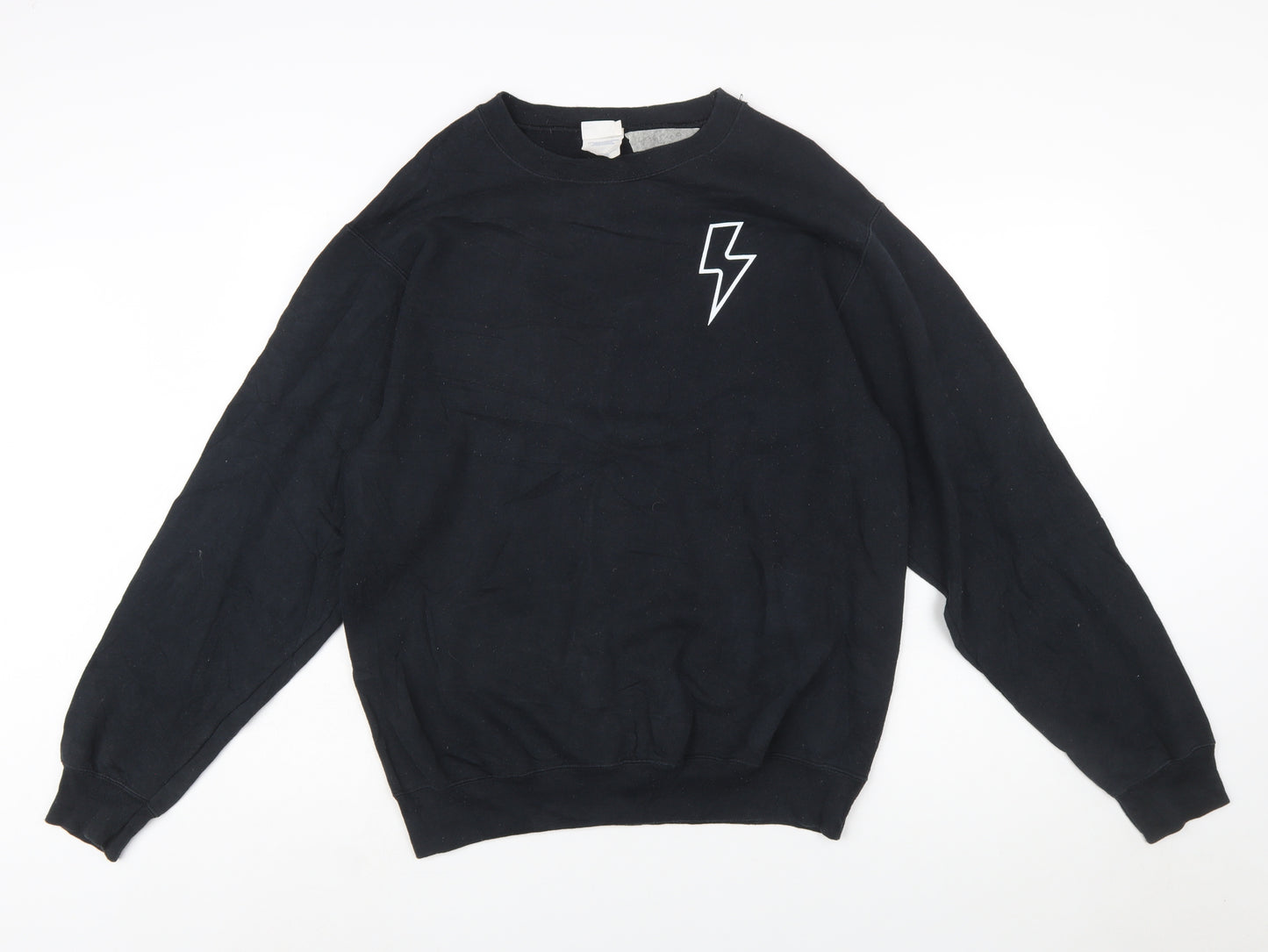 Clique Men's Black Medium Pullover Sweatshirt with Lightning Logo