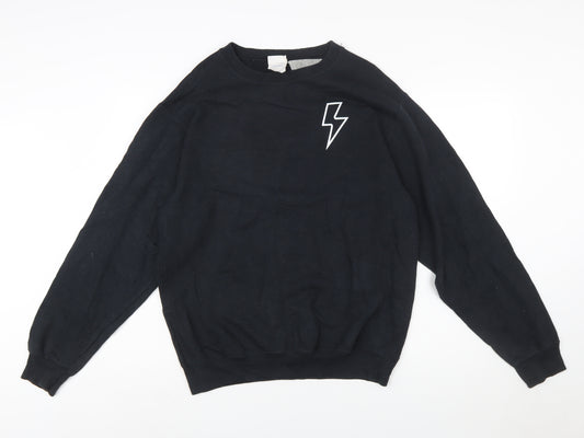 Clique Men's Black Medium Pullover Sweatshirt with Lightning Logo