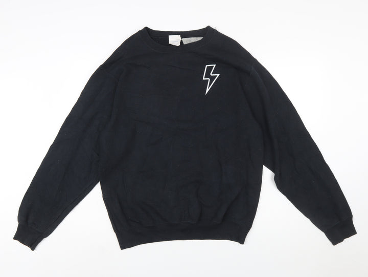 Clique Men's Black Medium Pullover Sweatshirt with Lightning Logo