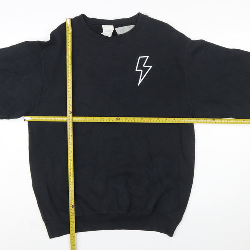 Clique Men's Black Medium Pullover Sweatshirt with Lightning Logo