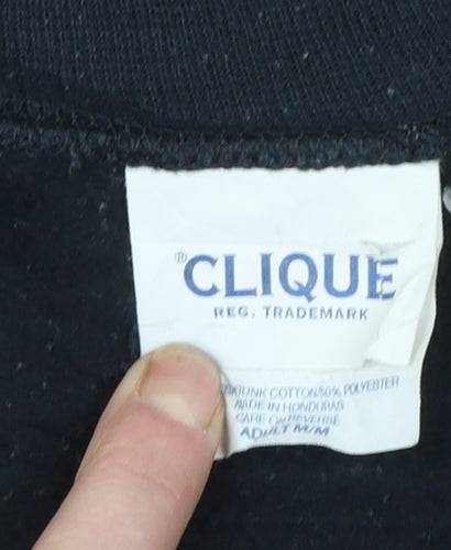 Clique Men's Black Medium Pullover Sweatshirt with Lightning Logo