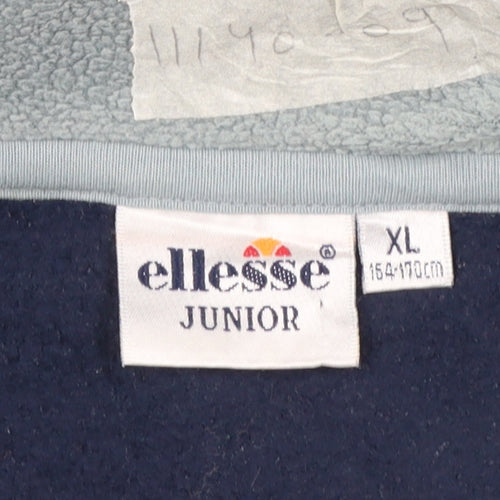 Ellesse Junior Boys Blue Fleece Zip Jacket XL 164-170cm Lightweight Activewear