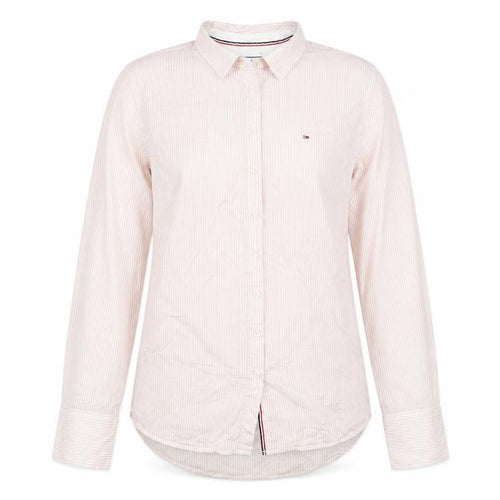 Hilfiger Denim Women's Pink Striped Long Sleeve Button-Up Shirt L