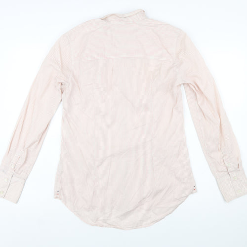 Hilfiger Denim Women's Pink Striped Long Sleeve Button-Up Shirt L