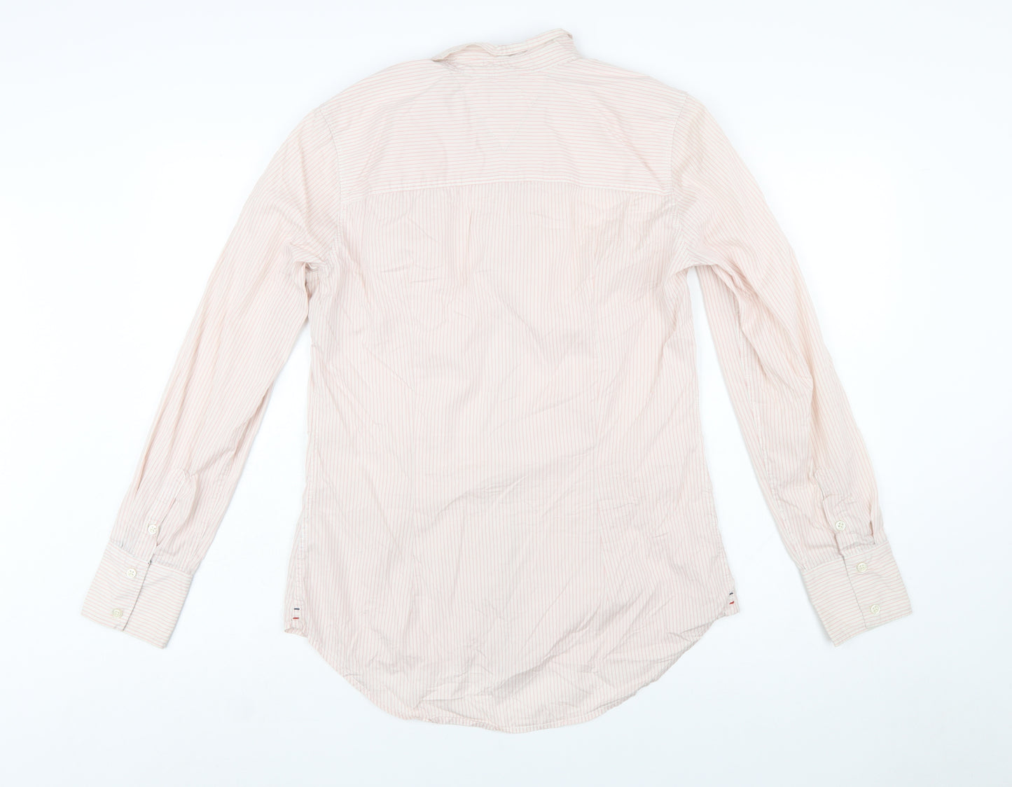 Hilfiger Denim Women's Pink Striped Long Sleeve Button-Up Shirt L