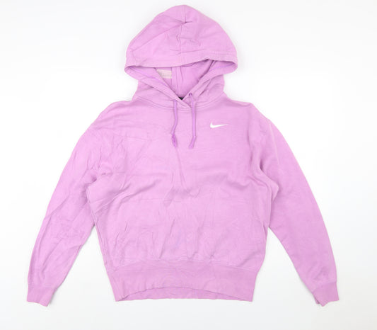 Nike Women's Pink Pullover Hoodie XS Cotton Blend Sweatshirt
