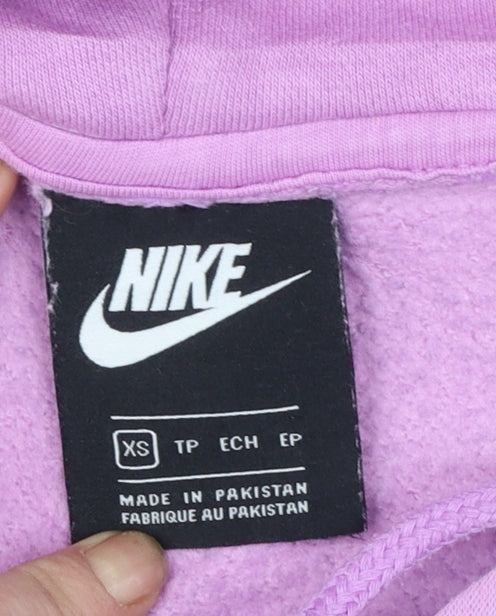 Nike Women's Pink Pullover Hoodie XS Cotton Blend Sweatshirt
