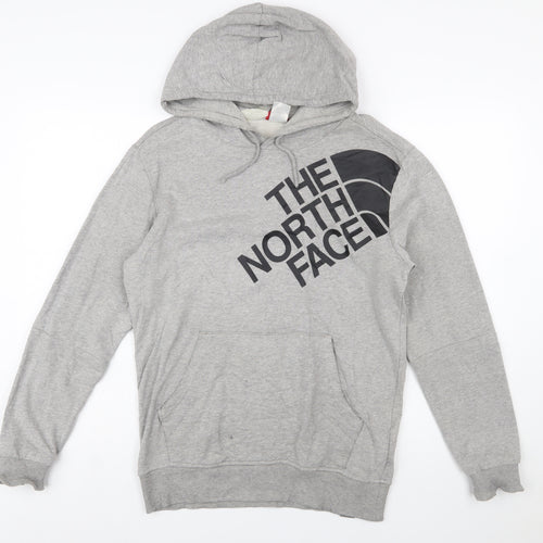 The North Face Mens Grey Pullover Hoodie Small Graphic Logo