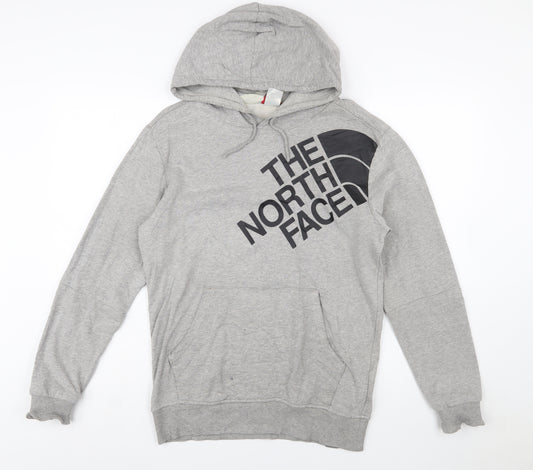 The North Face Mens Grey Pullover Hoodie Small Graphic Logo