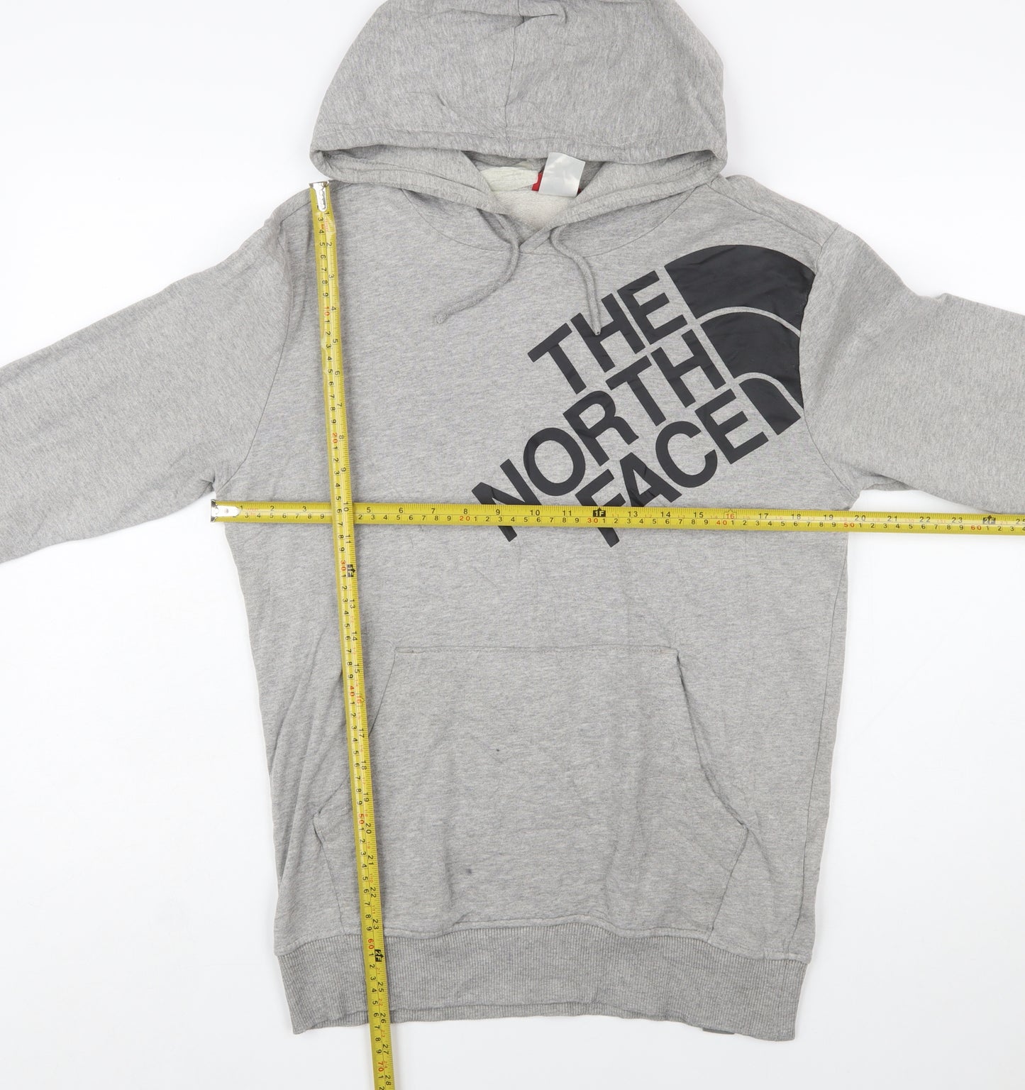 The North Face Mens Grey Pullover Hoodie Small Graphic Logo