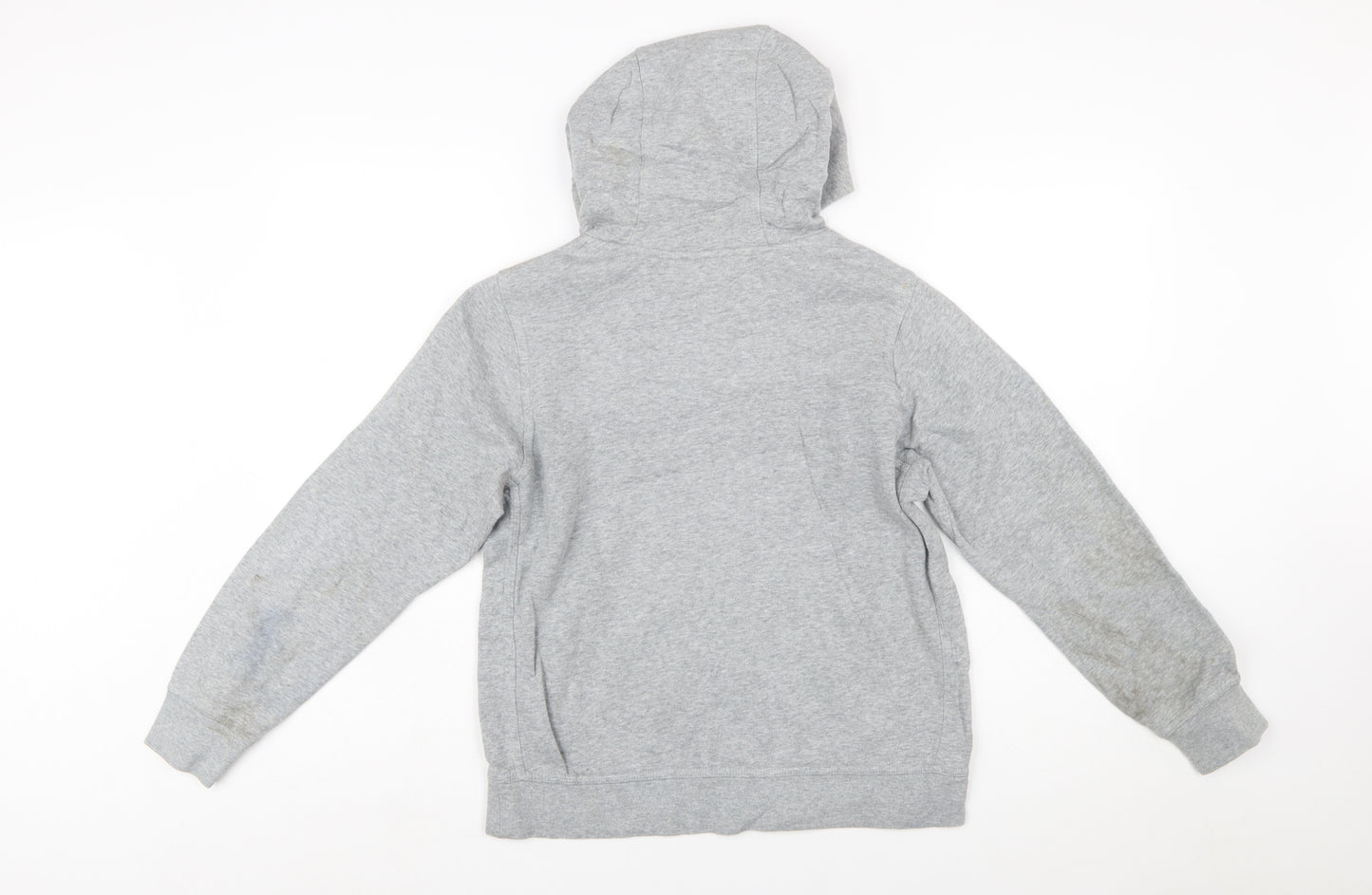 Nike Boys Grey Pullover Hoodie 12-13 Years Cotton Blend Sweatshirt