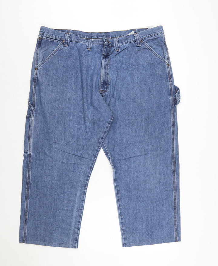 Wrangler Men's Blue Denim Straight Jeans 44x30 Relaxed Fit