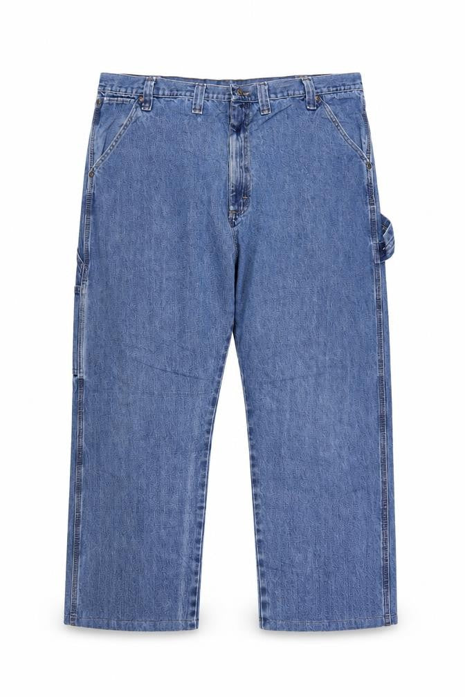 Wrangler Men's Blue Denim Straight Jeans 44x30 Relaxed Fit