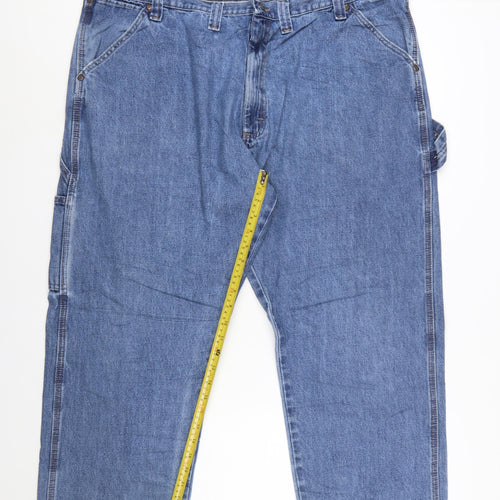 Wrangler Men's Blue Denim Straight Jeans 44x30 Relaxed Fit