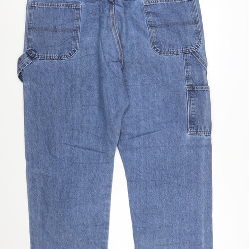 Wrangler Men's Blue Denim Straight Jeans 44x30 Relaxed Fit