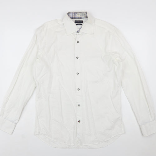 Tommy Hilfiger Men's White Slim Fit Long Sleeve Button-Up Shirt Size L