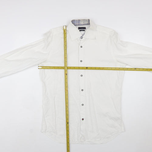 Tommy Hilfiger Men's White Slim Fit Long Sleeve Button-Up Shirt Size L