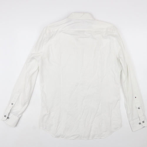 Tommy Hilfiger Men's White Slim Fit Long Sleeve Button-Up Shirt Size L