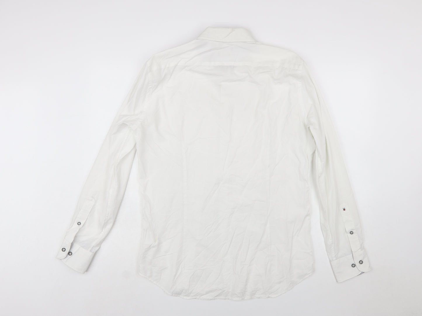 Tommy Hilfiger Men's White Slim Fit Long Sleeve Button-Up Shirt Size L
