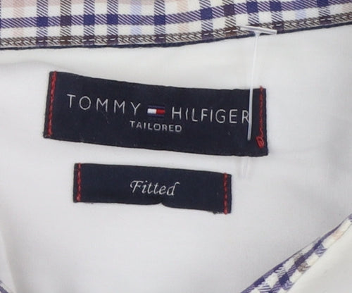 Tommy Hilfiger Men's White Slim Fit Long Sleeve Button-Up Shirt Size L